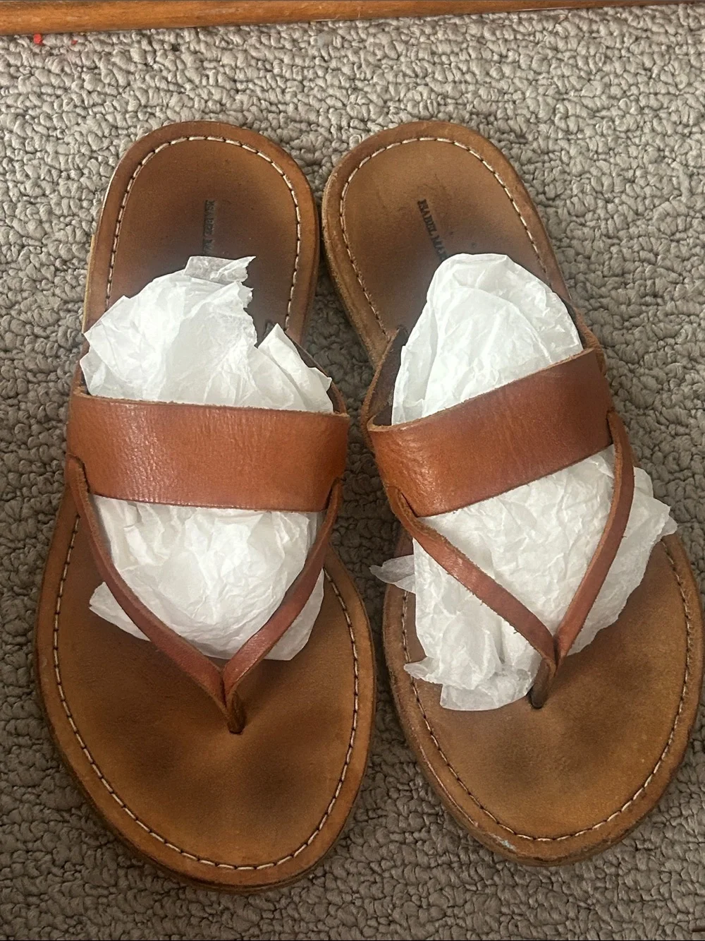 Isabel Marant Etoile Bartolomé Tan Leather Thong Sandals